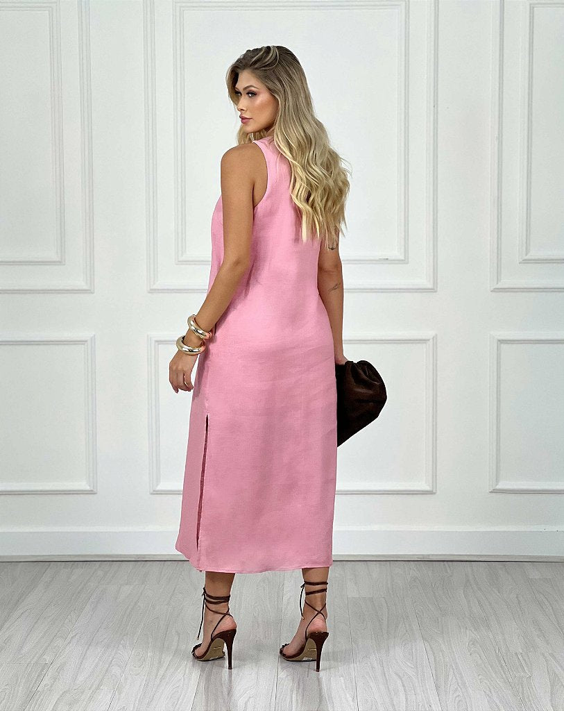VESTIDO LINHO BOLSO