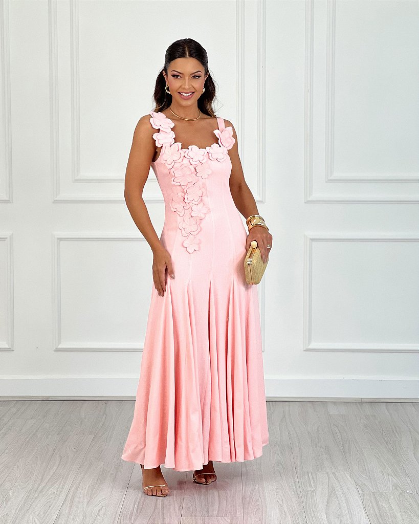 VESTIDO LINHO FLOR