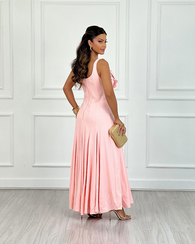 VESTIDO LINHO FLOR