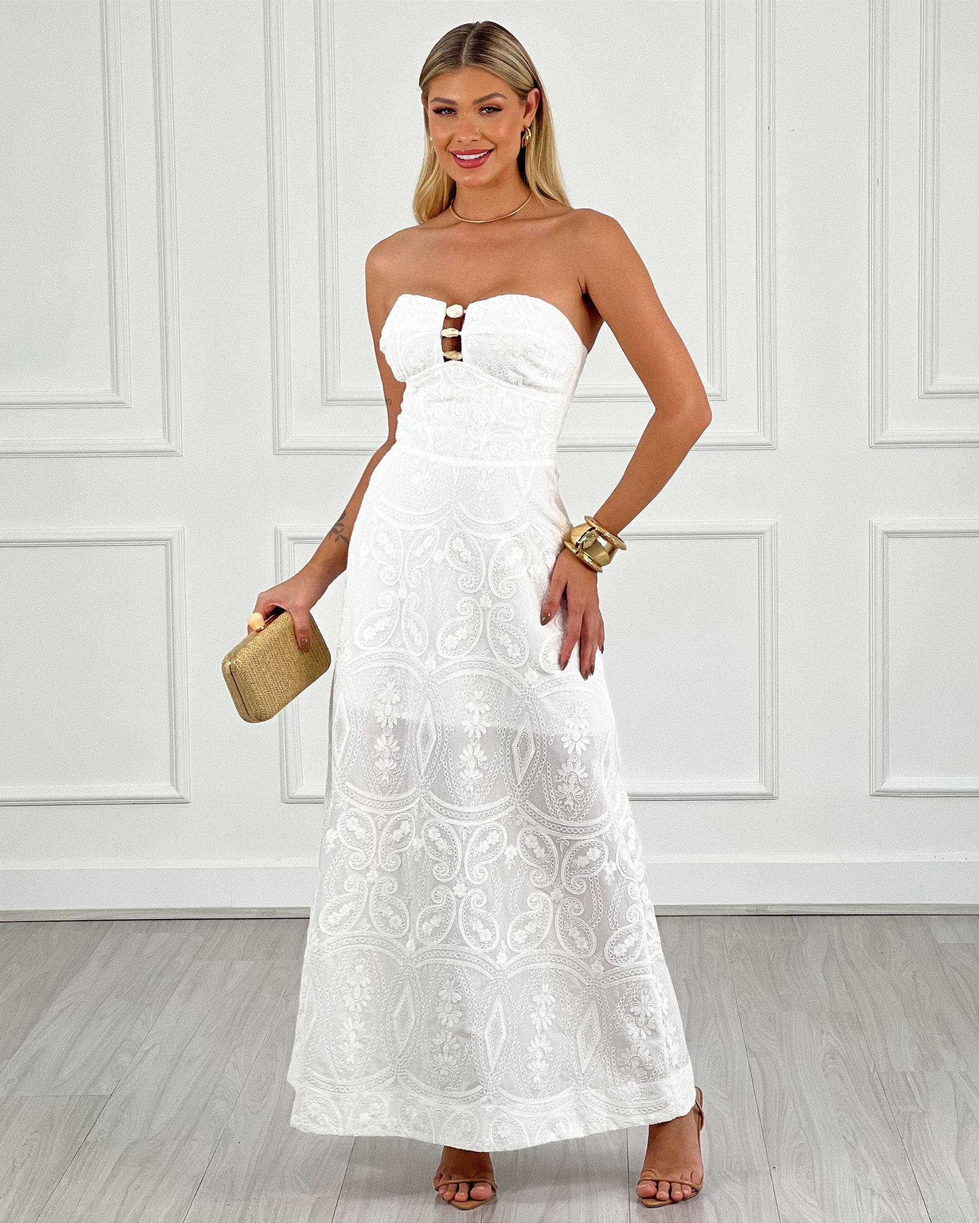VESTIDO LONGO BORDADO